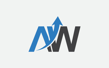 Financial logo symbol and Growth arrow icon vector design monogram for business