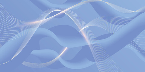 Abstract 3d blue background with golden lines