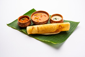 A dosa, also called dosai, dosey, or dosha, is a thin pancake in South Indian cuisine