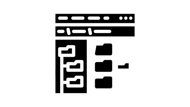 directory folder glyph icon animation