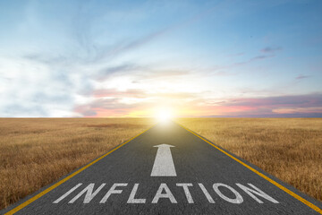 Road arrow to inflation