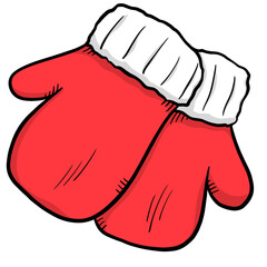 Santa gloves Christmas cartoon collection - element color clipart designed 