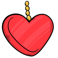 Heart Christmas cartoon collection - element color clipart designed 