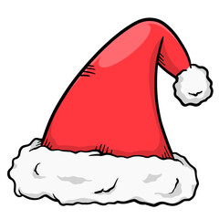 Santa Hat Christmas cartoon collection - element color clipart designed