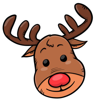 Reindeer Christmas cartoon collection - element color clipart designed 
