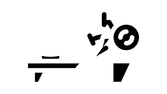 rowing machine glyph icon animation