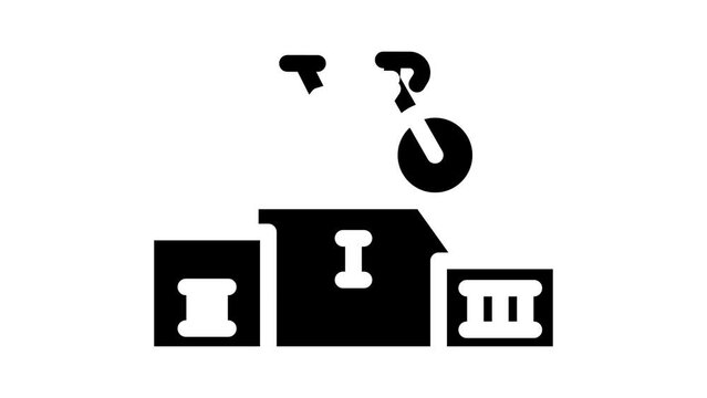 sport riding glyph icon animation