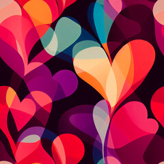 Seamless minimalistic abstract background with hearts.