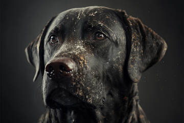 labrador portrait on isolated background, close up. Generated AI