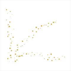 Golden scattered stars on sky spread icon flat design.