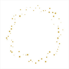 Golden scattered stars on sky spread icon flat design.