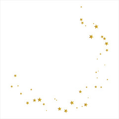Golden scattered stars on sky spread icon flat design.