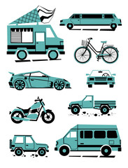 poster with different modes of transport