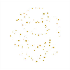 Golden scattered stars on sky spread icon flat design.
