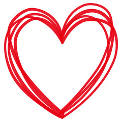 Hand drawn red heart icon