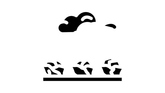 field salad food glyph icon animation