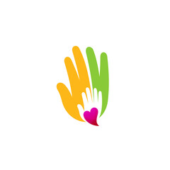Fototapeta na wymiar Social logo with hand care design community, charity logos