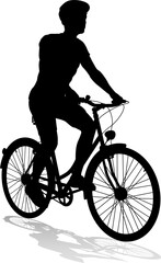 Fototapeta premium Bike and Bicyclist Silhouette