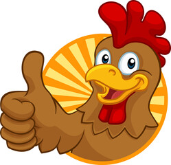 Chicken Cartoon Rooster Cockerel Character