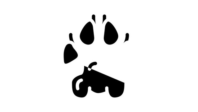 dog domestic animal hoof print glyph icon animation