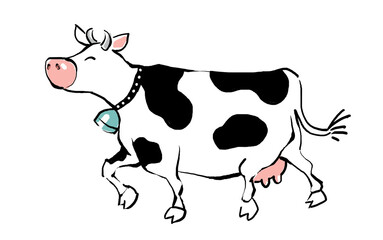 Cow illustration, isolated on white background