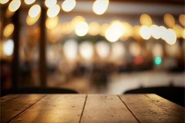 table with bokeh background
