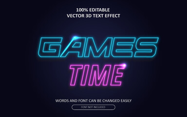 Games time text effect design