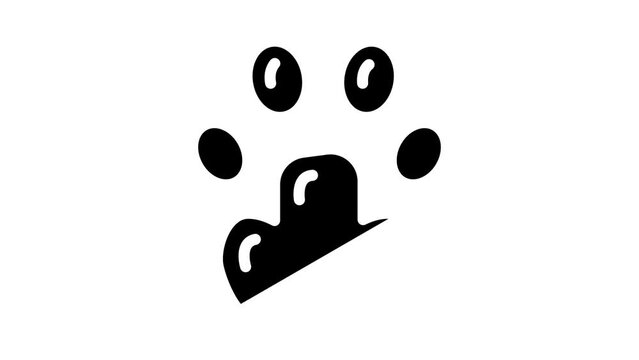 cat pet hoof print glyph icon animation