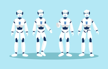 Artificial intelligence ( AI ) Robot . Cartoon characters design . Vector .
