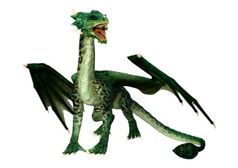 Obraz premium 3D Rendering Fairy Tale Dragon on White