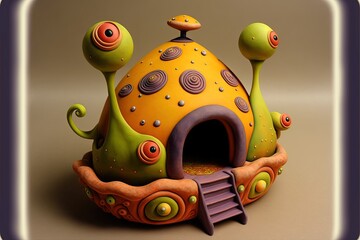 Cute cartoon house Generative AI