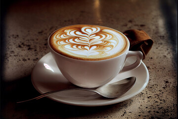 Cup of cappuccino. Your breakfast is ready.