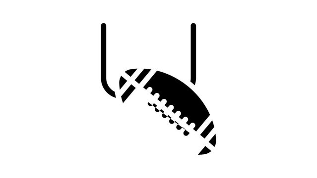 rugby game ball and gate glyph icon animation