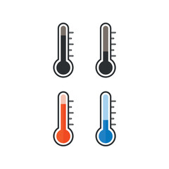 Hot and cold temperature icon set. Thermometer illustration symbol. Sign sensor temperature vector desing.