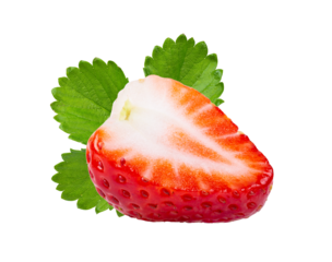 half of Strawberry  isolated on transparent png