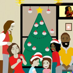 Obraz na płótnie Canvas Family time in Christmas festive