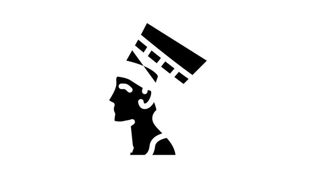 nefertiti egypt queen glyph icon animation