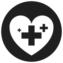 black heart heal medical icon