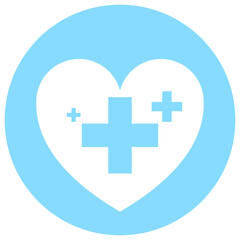 Obraz premium blue heart heal medical icon
