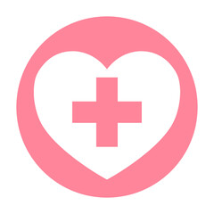 Obraz premium pink heart heal medical icon