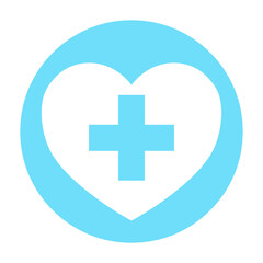blue heart heal medical icon