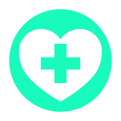 Obraz premium green heart heal medical icon