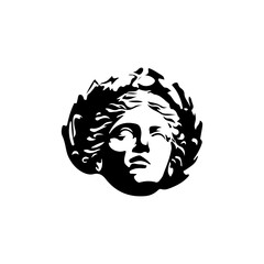 greek statue head vector illustration