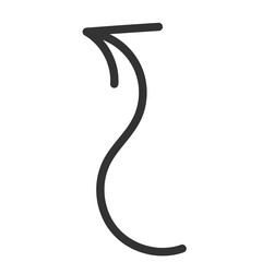 Curved arrow hand drawn. Sketch doodle style.