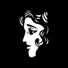 woman face silhouette vector illustration