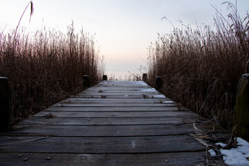 jetty by the sea in winter