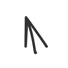 Curved arrow hand drawn. Sketch doodle style.