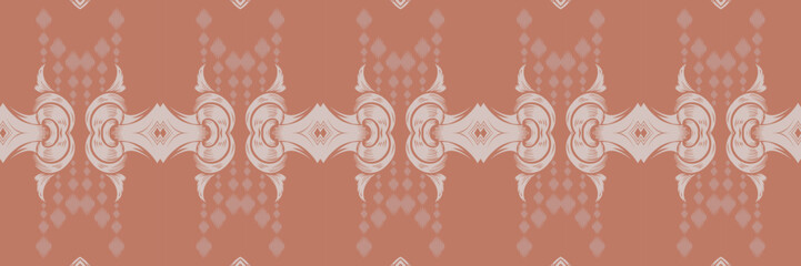 Fototapeta premium Ikat damask batik textile seamless pattern digital vector design for Print saree Kurti Borneo Fabric border brush symbols swatches designer