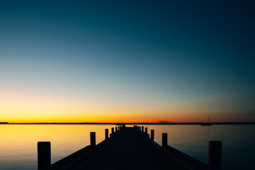 Fototapeta na wymiar Sunset at the Steinhude Sea