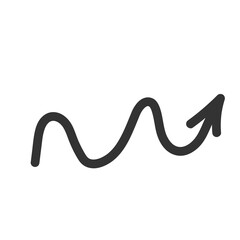 Curved arrow hand drawn. Sketch doodle style.
